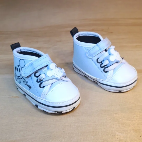 Disney Light Blue White Canvas Infant Shoes - Picture 2 of 10
